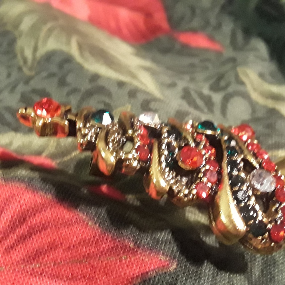 X-mas Tree Rhinestone, Gold, Pin - Picture 2 of 4